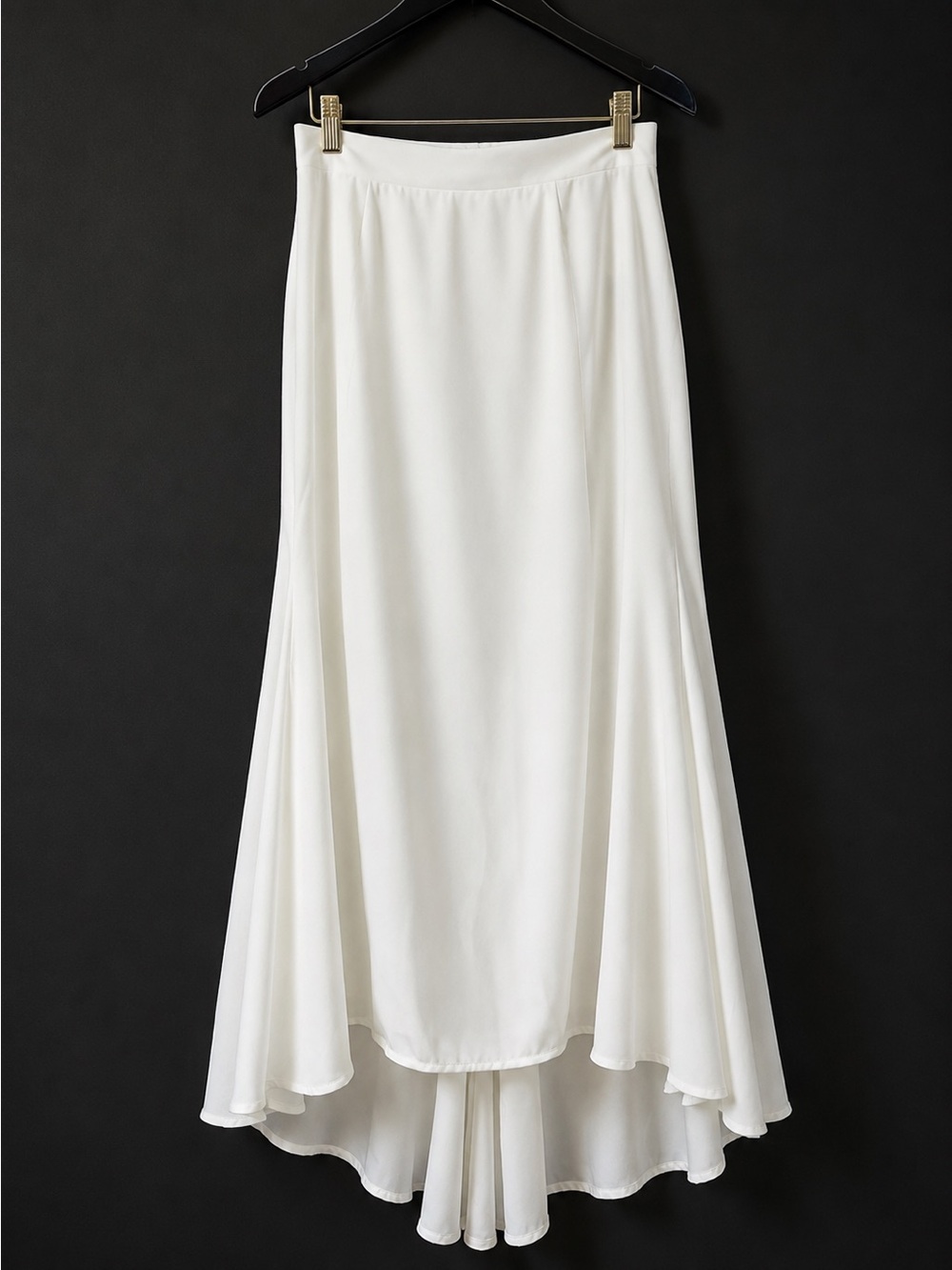 Naeem Khan Timeless White High-Low Maxi Skirt 12 Elegant Formal Evening luxury